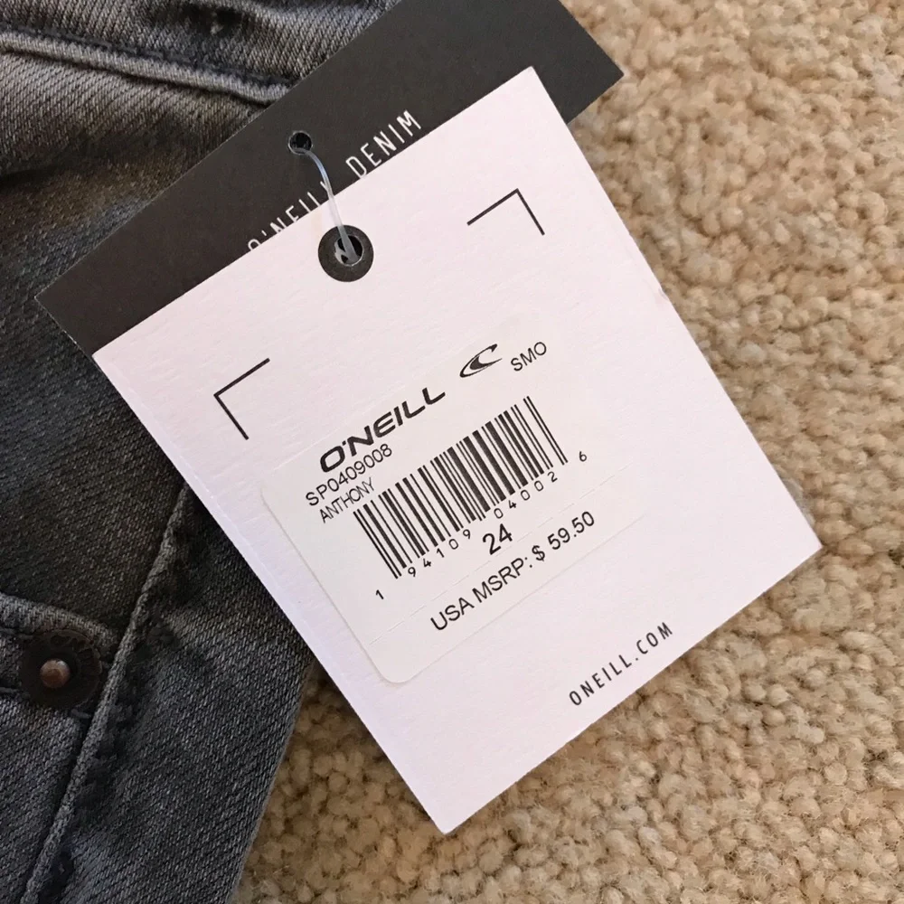 ONeill Skinny Jeans NEW Womens Size 0 Waist 24 Smoke Grey Anthony - Picture 5 of 16